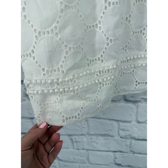 Crown & Ivy Womens XL White Eyelet Halter Mini Dress Cotton Beach Vacay Easter - Picture 6 of 12
